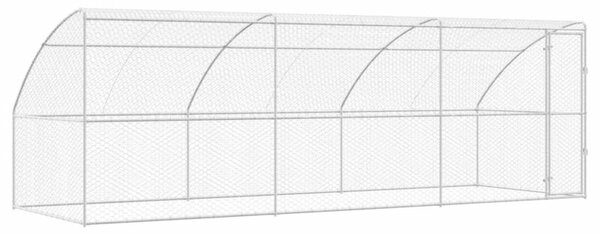 Nowoczesny kojec dla psa ze stali ocynkowanej z siateczkowym dachem - 600 x 200 x 200 cm