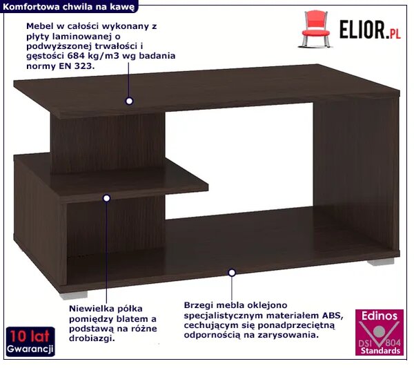 Prostokątna ława do salonu wenge K4-C56