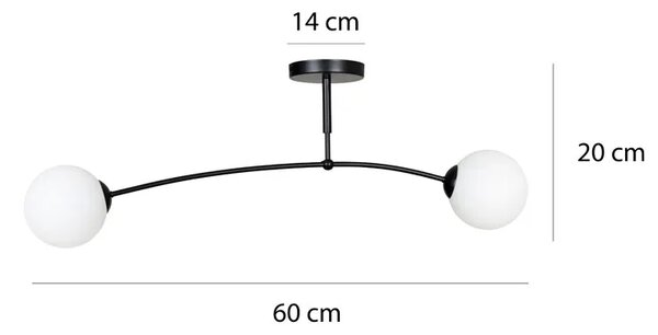 Czarna lampa sufitowa z kloszami D070 Z6-K69