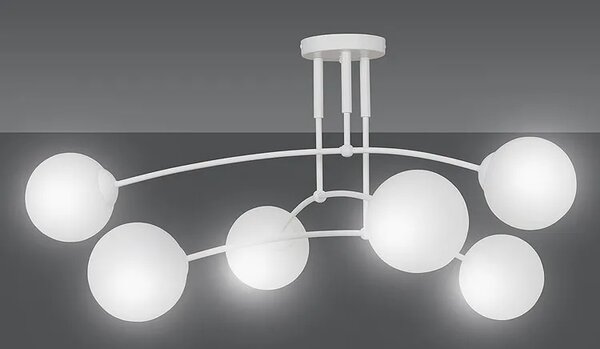 Biała lampa sufitowa z kloszami - 5X D072 N7-G47