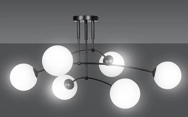 Czarna lampa ze szklanymi kloszami - D072 P7-L14