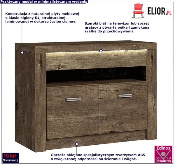 Szafka pod tv jesion ciemny T4-N60