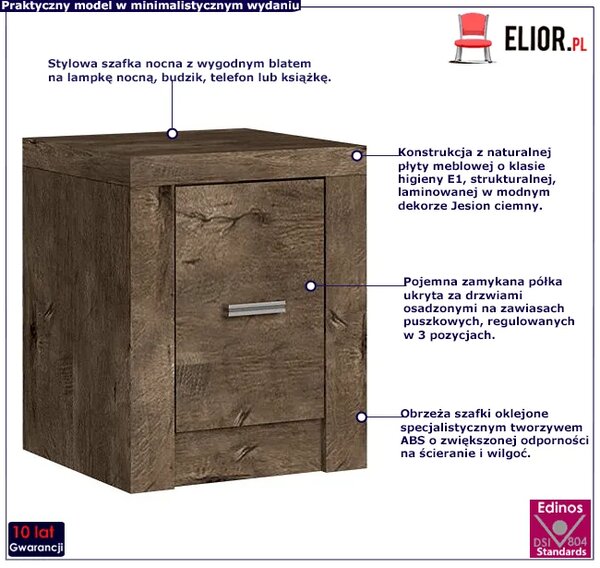 Szafka nocna jesion ciemny S8-B40
