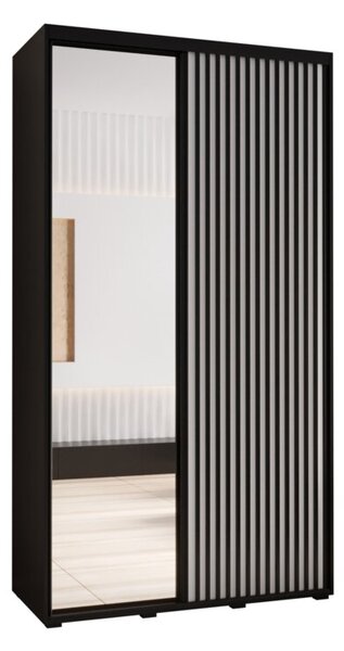 Szafa przesuwna wysoka Lanko 2 140, gł. 45 cm czarny + biały + czarny