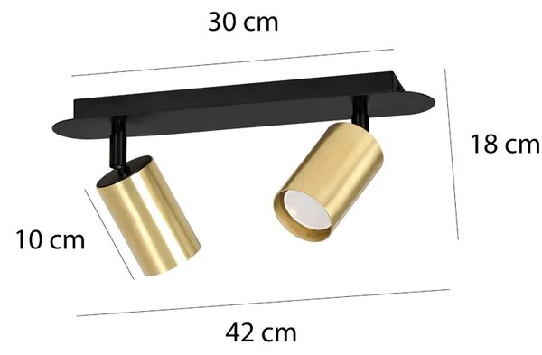 Biało-złoty podwójny reflektor sufitowy - 12X D083 P7-P31