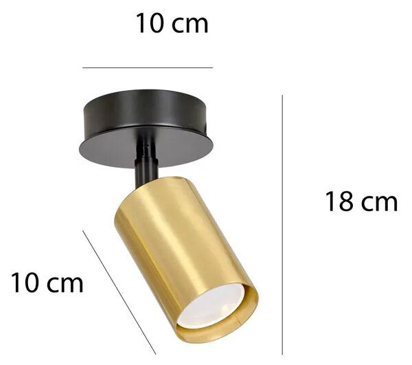 Czarno-złota pojedyncza lampa sufitowa - D082-Apris