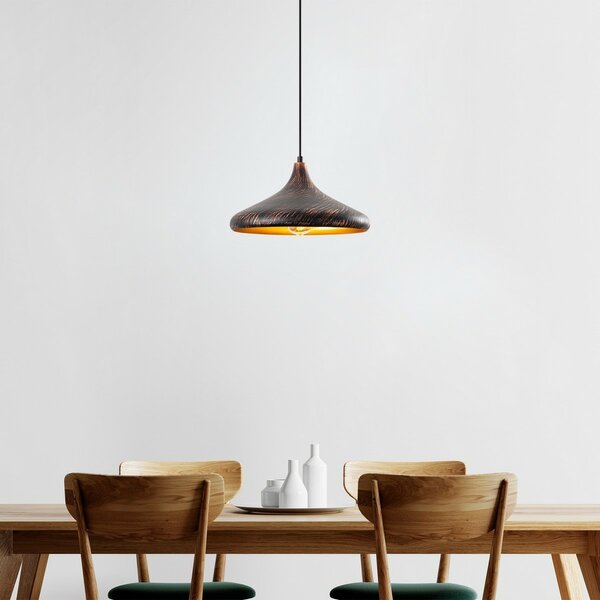 Lampa wisząca Barek - 11546, czarny/miedziany
