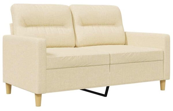 Sofa, 2-osobowa kremowa, 120 cm, tapicerowana tkaninÄ