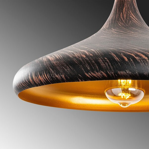 Lampa wisząca Barek - 11546, czarny/miedziany