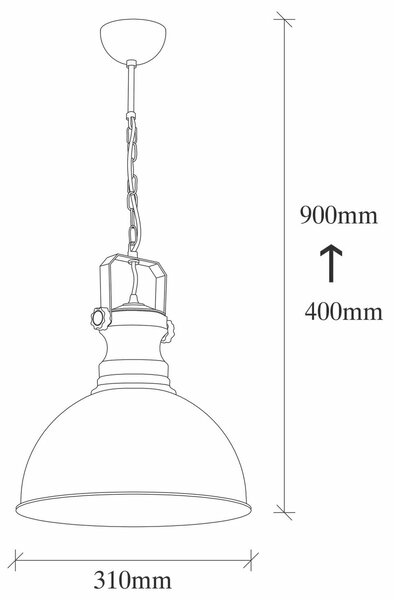 Lampa wisząca Saglam - 3710 - 1, czarny