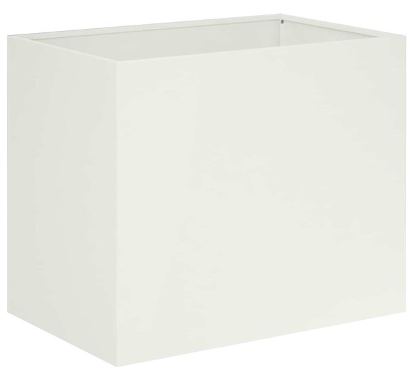 Doniczka ogrodowa Biały 50 x 40 x 50 cm Stal zimnogięta