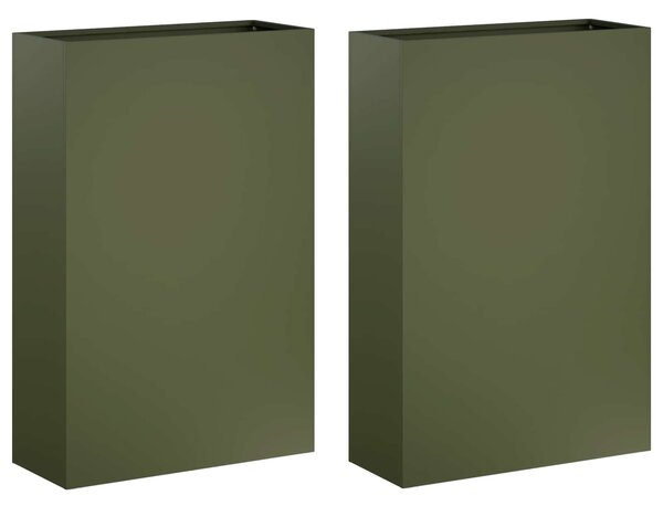 Doniczka ogrodowa 2 szt. Oliwkowy zielony 40 x 20 x 75 cm