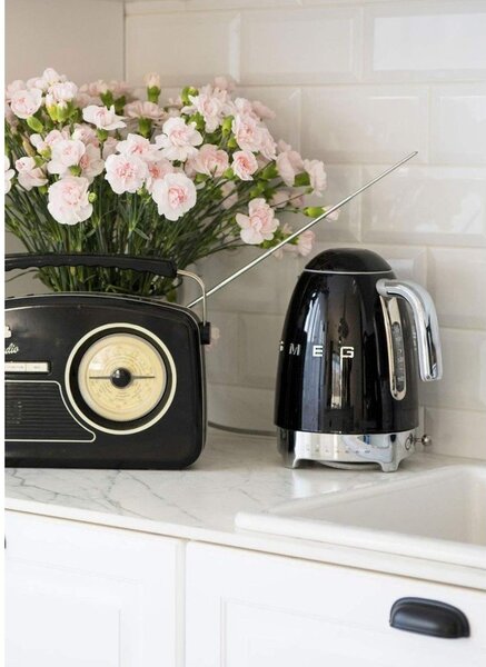 Czarny czajnik elektryczny ze stali nierdzewnej 1,7 l Retro Style – SMEG