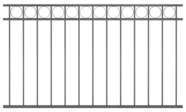 Panel ogrodzeniowy, stalowy, 1,7 x 0,8 m, czarny