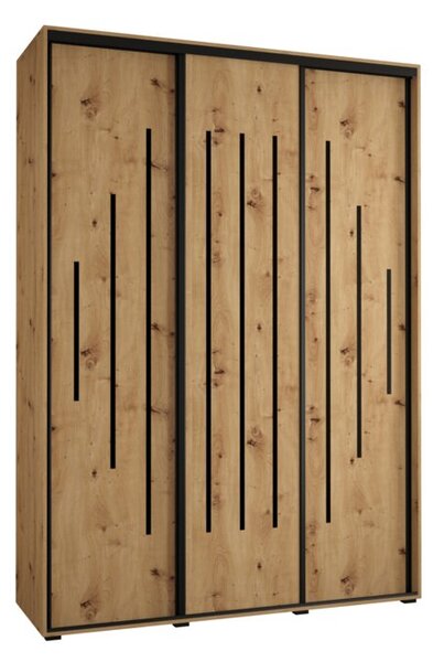 Szafa przesuwna wysoka Davos 12 180, gł. 45 cm artisan + artisan + czarny