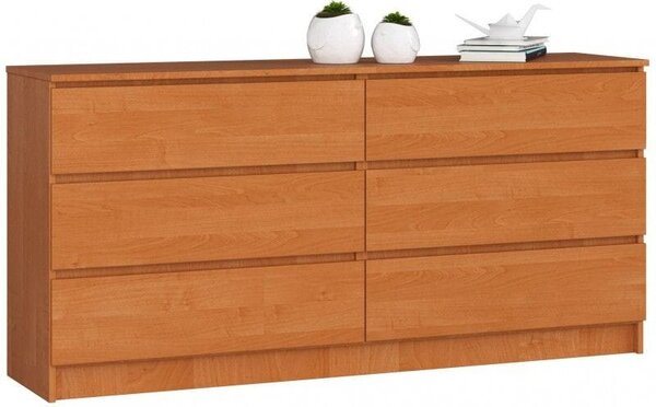 Komoda do sypialni, STILO, 6 szuflad, 160x40x77 cm, olcha, mat | TYLETEGOTU