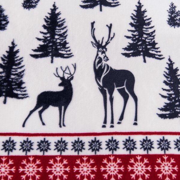 Zestaw pościeli z mikropluszu TWINKLE CHRISTMAS kolorowe + prześcieradło z mikropluszu SOFT 90x200 cm białe, pojedyncze łóżko