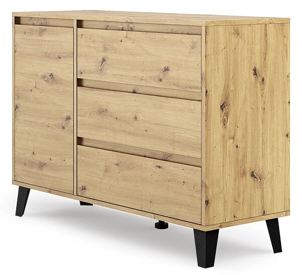 Nowoczesna komoda z szafką i szufladami dąb artisan K0-S29
