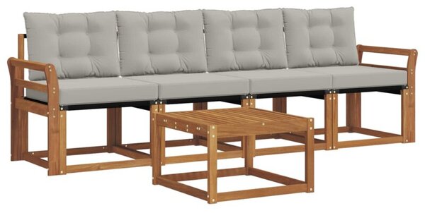 Zestaw mebli ogrodowych z drewna akacjowego z poduszkami i modularnym designem