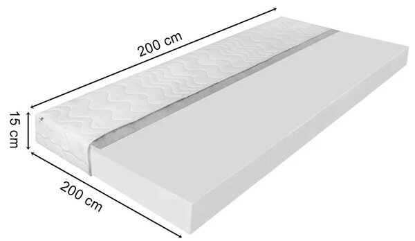 Piankowy materac h3 ze zdejmowanym pokrowcem 200x200 R1-L28