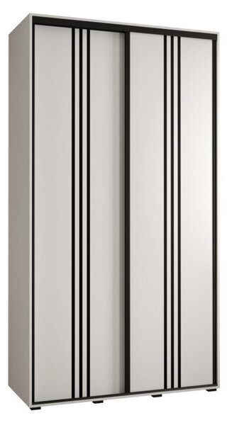 Szafa przesuwna wysoka Davos 6 140, gł. 60 cm biały + biały + czarny
