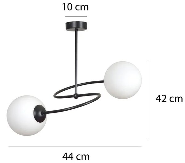 Czarna podwójna lampa sufitowa - 3X D099 W3-A41