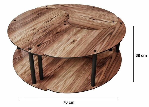 Zestaw stolików konferencyjnych Yin Yang Walnut, 3 szt