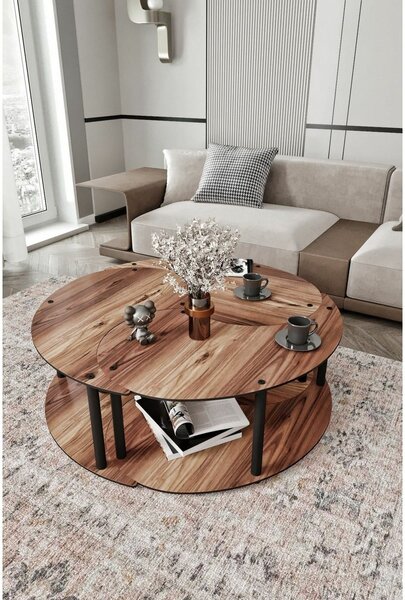 Zestaw stolików konferencyjnych Yin Yang Walnut, 3 szt