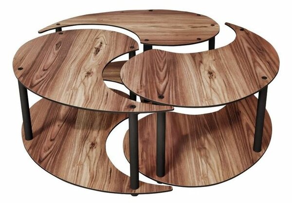 Zestaw stolików konferencyjnych Yin Yang Walnut, 3 szt