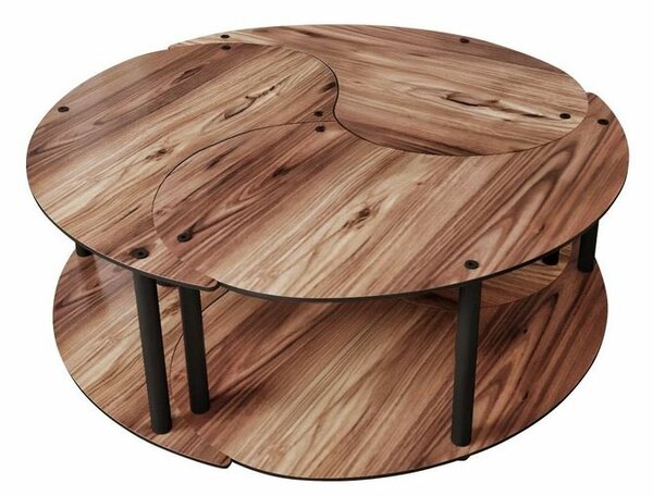 Zestaw stolików konferencyjnych Yin Yang Walnut, 3 szt