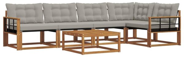 Zestaw mebli ogrodowych z drewna akacjowego z poduszkami - nowoczesny design i komfort na taras lub do ogrodu