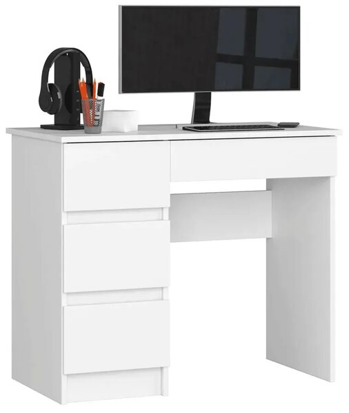Małe białe biurko z szufladami - Nersta 4X