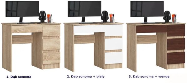 Biurko sonoma dąb + biały K6-K89