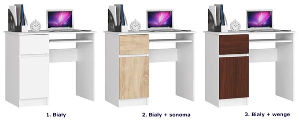 Białe biurko dla dzieci z szufladą W6-H55