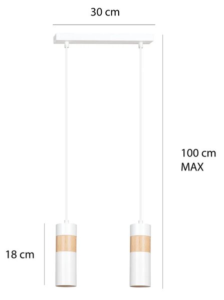 Biała nowoczesna lampa nad stół - D102 L3-Z98