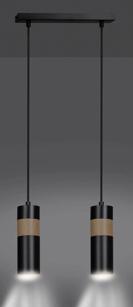 Czarna podwójna lampa wisząca - D102 E9-L22