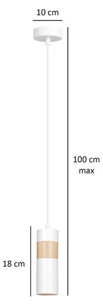 Biała pojedyncza lampa wisząca - D101 D5-S36