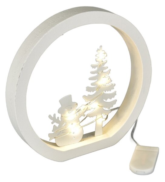 Świąteczna dekoracja LED Bałwanek, średnica 15 cm,ciepła biel