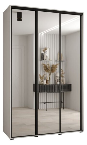 Szafa przesuwna wysoka Davos 2 150, gł. 45 cm biały + biały + czarny