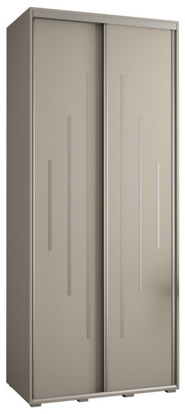 Szafa przesuwna wysoka Dakota 12 100, gł. 60 cm kaszmir + kaszmir + srebrny