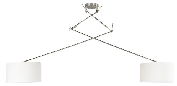 Inteligentna lampa wisząca stalowa z kloszem 35 cm biała w komplecie 2 WiFi A60 - Blitz