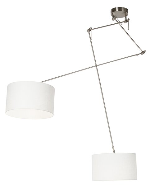 Inteligentna lampa wisząca stalowa z kloszem 35 cm biała w komplecie 2 WiFi A60 - Blitz