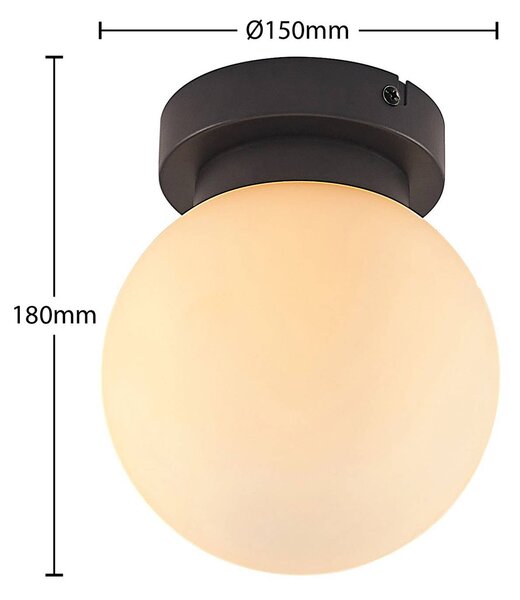 Lampa sufitowa Tavino Lindby, możliwość ściemniania, czarny, salon / jadalnia, metal, nowoczesny