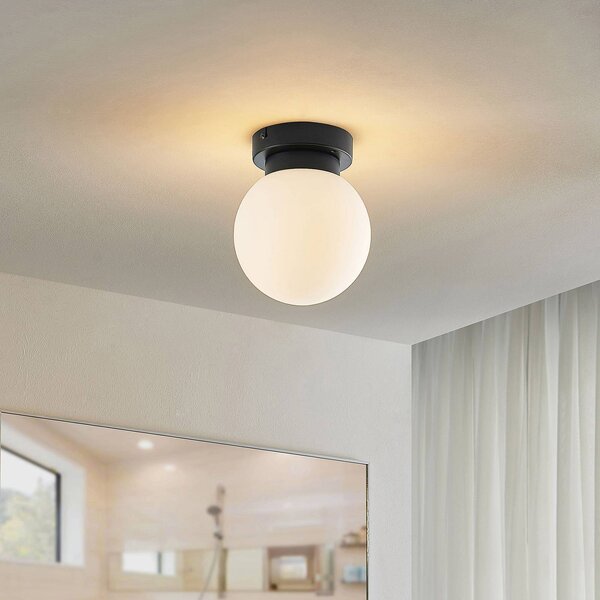Lampa sufitowa Tavino Lindby, możliwość ściemniania, czarny, salon / jadalnia, metal, nowoczesny