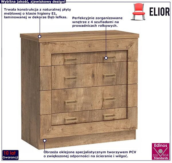 Komoda z szufladami dąb lefkas P1-Z63