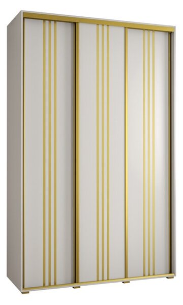 Szafa przesuwna wysoka Davos 6 160, gł. 60 cm biały + biały + złoty