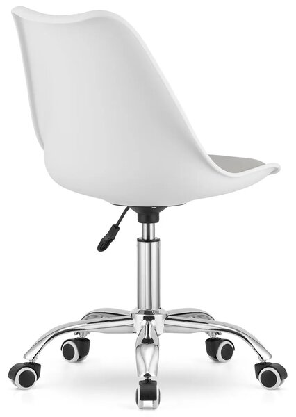 Skandynawski biało-szary obrotowy fotel S2-T98