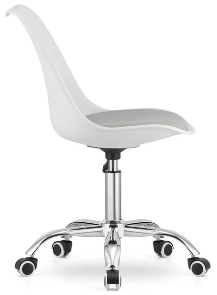 Skandynawski biało-szary obrotowy fotel S2-T98