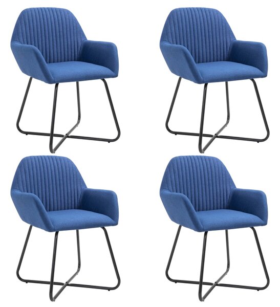 Krzesła do jadalni, 4 szt., niebieskie, tapicerowane tkaniną