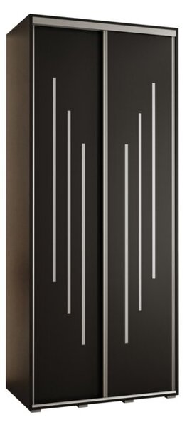 Szafa przesuwna wysoka Davos 8 120, gł. 60 cm czarny + czarny + srebrny